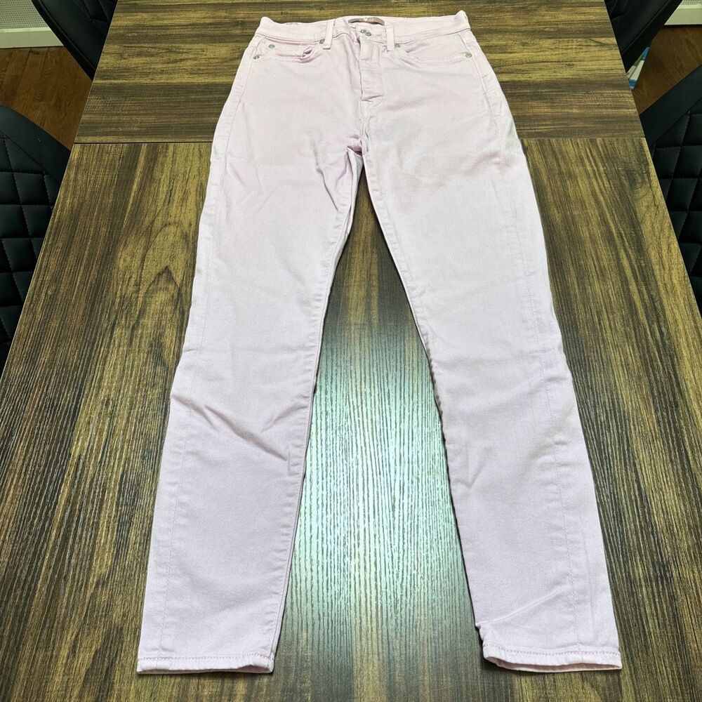 7 FOR ALL MANKIND Jeans Womens 27 Pink Stretch Skinny EUC
